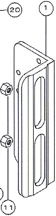 #01 PL-65 port side motor rail CMC-6106